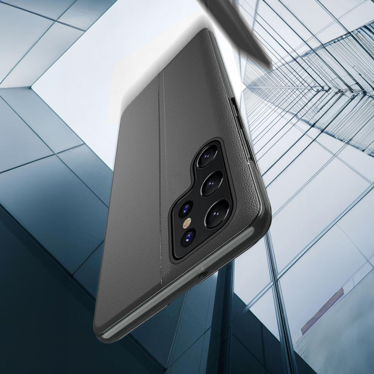 OEM Galaxy S24 Ultra Fodral Eco Läder View - Svart