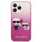 KARL LAGERFELD Karl Lagerfeld iPhone 13 Pro Skal Gradient Ikonik Karl & Choupette - Rosa