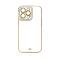 OEM Galaxy A13 5G Skal Fashion Guld Frame Gel - Vit