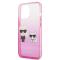 KARL LAGERFELD Karl Lagerfeld iPhone 13 Pro Skal Gradient Ikonik Karl & Choupette - Rosa