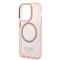 Guess GUESS iPhone 14 Pro Skal MagSafe Gold Outline Translucent - Rosa