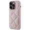 Guess Guess Mobilskal till iPhone 15 Pro Quilted Metal Logo - Rosa