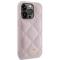 Guess Guess Mobilskal till iPhone 15 Pro Quilted Metal Logo - Rosa