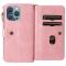 OEM iPhone 14 Pro Max Plånboksfodral KT Zipper - Rosa