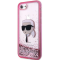 KARL LAGERFELD Karl Lagerfeld iPhone 7/8/SE (2020/2022) Skal Liquid Glitter Head - Rosa