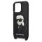 KARL LAGERFELD Karl Lagerfeld iPhone 14 Pro Skal med halsband Ikonik Patch - Svart
