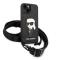 KARL LAGERFELD Karl Lagerfeld iPhone 14 Skal med halsband Ikonik Patch - Svart