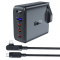 Acefast Acefast GaN Snabbladdare 3x USB-C 1x USB 100W UK - Svart