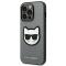 KARL LAGERFELD Karl Lagerfeld iPhone 14 Pro Skal Saffiano Choupette Head Patch - Silver