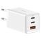 BASEUS Baseus Väggladdare 65W USB/2xUSB-C USB-C Kabel 100W - Vit