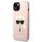 KARL LAGERFELD Karl Lagerfeld iPhone 14 Plus Skal Magsafe Silicone Karl`s Head - Rosa