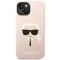 KARL LAGERFELD Karl Lagerfeld iPhone 14 Plus Skal Magsafe Silicone Karl`s Head - Rosa