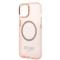 Guess GUESS iPhone 14 Plus Skal MagSafe Gold Outline Translucent - Rosa