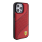 Ferrari Ferrari Mobilskal till iPhone 15 Pro Perforated Waves Metal Logo - Röd