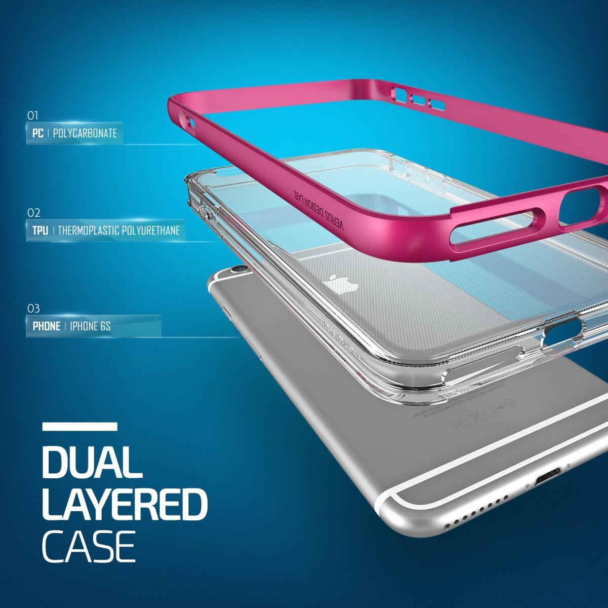 VERUS Verus Crystal Bumper Skal till Apple iPhone 6 / 6S - Hot Pink