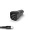 GEAR GEAR - Laddare 12-24V 2xUSB 3.4A Svart USB-C 2.0 Kabel 1m