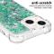 OEM iPhone 14 Plus Skal Liquid Floating Glitter - Grön