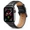 OEM Läderarmband kompatibelt med Apple Watch 4/5/6/7/SE 42/44mm Svart