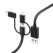Hama HAMA 3in1 USB-A till USB-C/Micro-USB/Lightning Kabel 1.5m - Svart