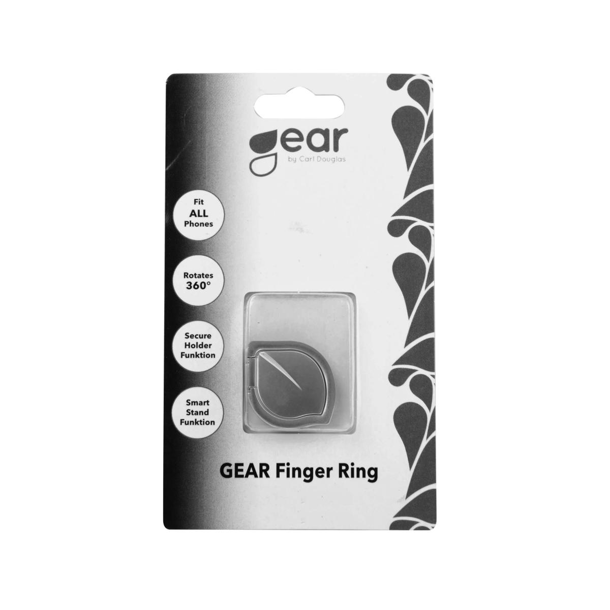 GEAR GEAR MobilRing Löv Roterande Fingerhållare med Ställfunktion - Silver