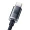 BASEUS Baseus Crystal USB-C till USB-A kabel 100W 2m - Svart
