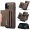 OEM DG.MING iPhone 12 Pro Max Tri-fold Wallet Med Kickstand - Coffee