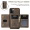 OEM DG.MING iPhone 12 Pro Max Tri-fold Wallet Med Kickstand - Coffee