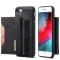 DG.MING iPhone 7/8/SE 2020 Skal DG.MING Magnetic Tri-fold Wallet Med Kickstand - Svart