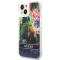 Guess GUESS iPhone 14 Skal Flower Liquid Glitter - Blå