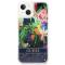 Guess GUESS iPhone 14 Skal Flower Liquid Glitter - Blå