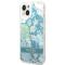 Guess GUESS iPhone 14 Skal Flower Liquid Glitter - Grön