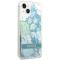Guess GUESS iPhone 14 Skal Flower Liquid Glitter - Grön