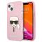 KARL LAGERFELD Karl Lagerfeld Glitter Karl`s Head Skal iPhone 13 Mini - Rosa