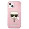KARL LAGERFELD Karl Lagerfeld Glitter Karl`s Head Skal iPhone 13 Mini - Rosa