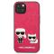 KARL LAGERFELD Karl Lagerfeld iPhone 13 Mini Skal Ikonik Karl & Choupette - Fuchsia