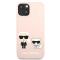 UTGATT1 Karl Lagerfeld iPhone 13 Mini Skal Silikon Karl & Choupette - Ljus Rosa