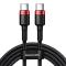 BASEUS Baseus Nylon USB-C till USB-A kabel 2m 100W - Svart
