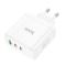 Hoco Hoco Väggladdare 2 x Type C + USB A 65W GaN - Vit