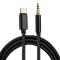 SiGN SiGN USB-C 3.5mm Ljudkabel 1m - Svart/Nylon