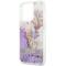 Guess Guess iPhone 13 Pro/13 Skal Flower Liquid Glitter - Lila