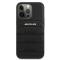 AMG AMG Äkta Läder Debossed Lines Skal iPhone 13 Pro Max - Svart