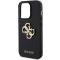 Guess Guess iPhone 15 Mobilskal Perforated Glitter Logo - Svart