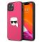 KARL LAGERFELD Karl Lagerfeld Läder Ikonik Karl`s Head Metal Skal iPhone 13 mini - Rosa