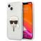 KARL LAGERFELD Karl Lagerfeld Glitter Karl`s Head Skal iPhone 13 Mini - Silver
