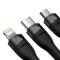 BASEUS Baseus 3in1 USB-C till USB-C Lightning microUSB kabel 100W 1.5m