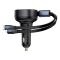 BASEUS Baseus Enjoyment USB-C Billaddare med USB-C/Lightning 60W kabel - Svart