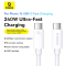 BASEUS Baseus USB-C till USB-C kabel 240W PD 8K 60Hz 1m - Vit