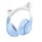 Hoco Hoco Bluetooth On-Ear Hörlurar Cat Ear - Crystal Blå