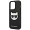 KARL LAGERFELD Karl Lagerfeld iPhone 14 Pro Skal Saffiano Choupette Head Patch - Svart