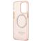 Guess GUESS iPhone 13/13 Pro Skal MagSafe Gold Outline Translucent - Rosa